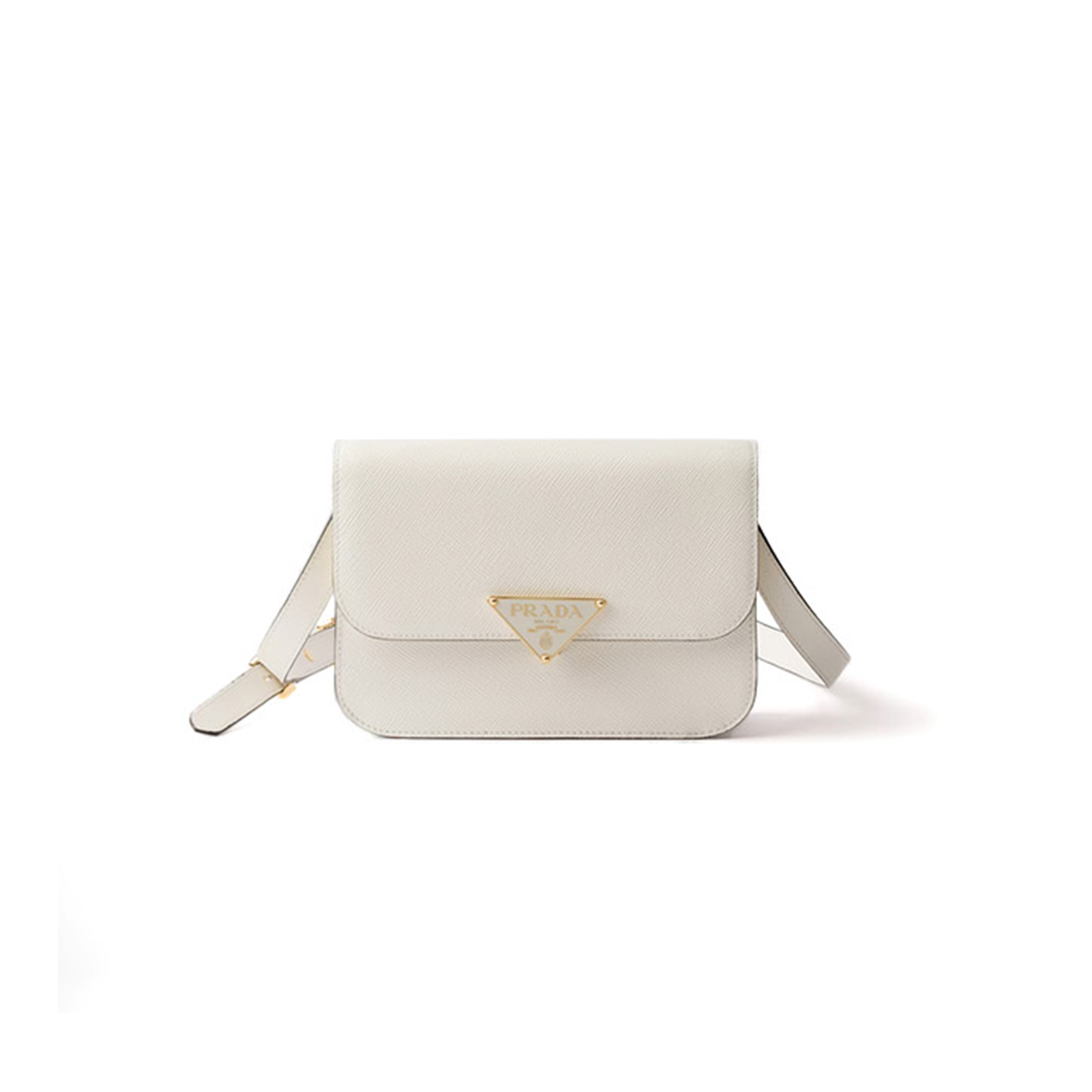 PRADA SAFFIANO LEATHER FLAP SHOULDER BAG 1BD320 (22*15*6cm)
